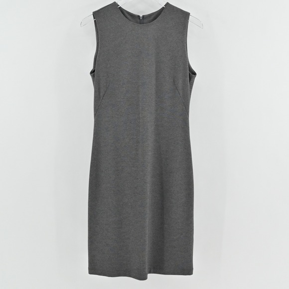 J McLaughlin Gray Sleeveless Dress Size M Quiet Luxury Fitted Career Casual Chic - Picture 2 of 14